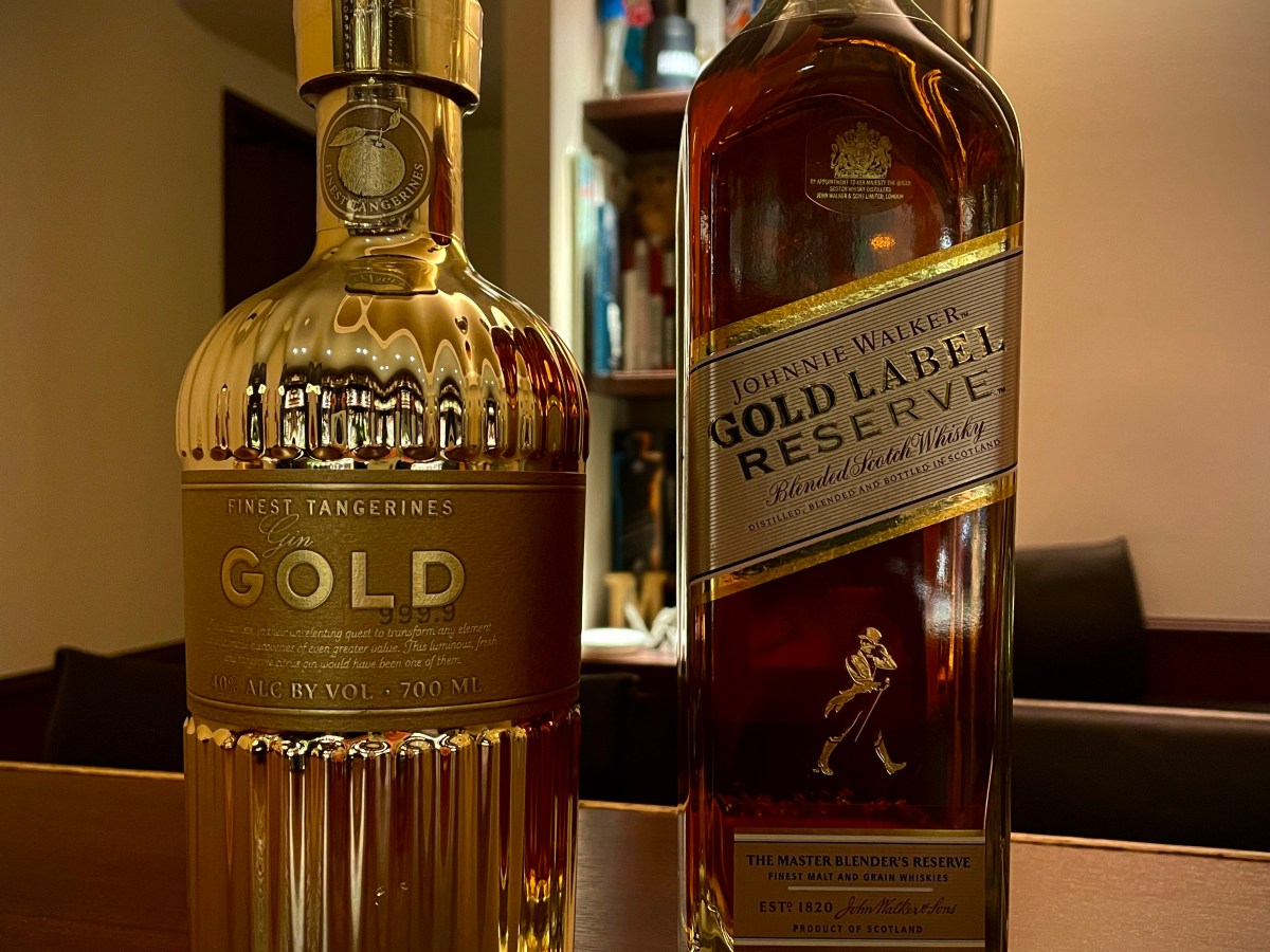 gin & whisky: gold&nbsp;bottles